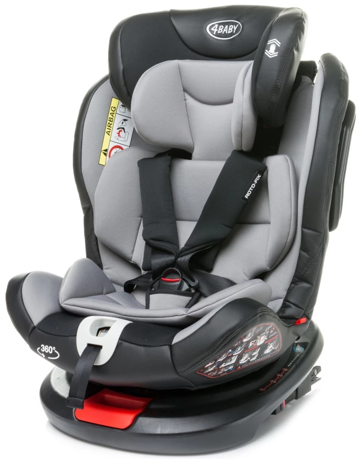 4Baby Roto-Fix Light Grey 360º 0-36 Kg Isofix Autostoel 6 4Baby Roto-Fix Light Grey 360º 0-36 Kg Isofix Autostoel - Afbeelding 4