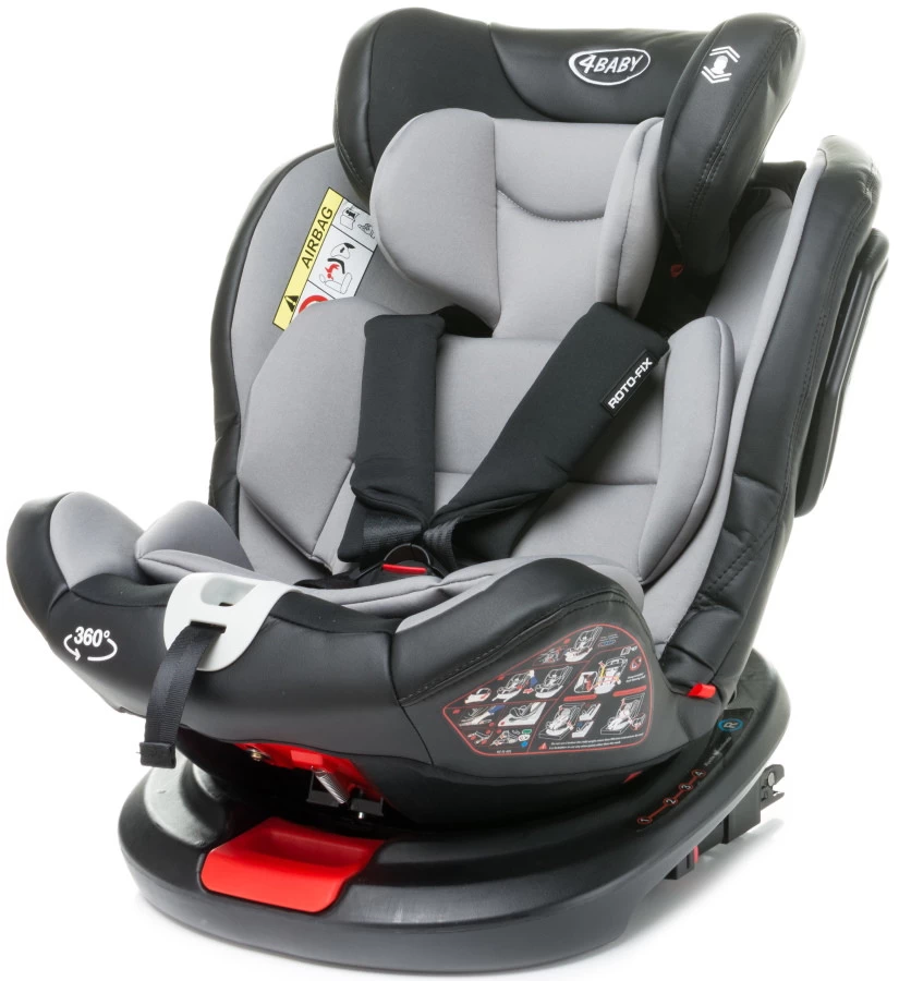 4Baby Roto-Fix Light Grey 360º 0-36 Kg Isofix Autostoel 4 4Baby Roto-Fix Light Grey 360º 0-36 Kg Isofix Autostoel - Afbeelding 2