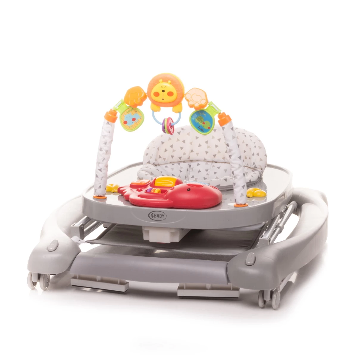 4Baby Swing'n Push Grey 3- In-1 Loopstoel Met Schommelfunctie - Afbeelding 7