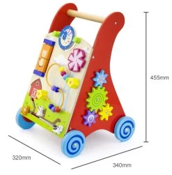 Viga Activity Walker Multicolor Houten Loopwagen 50950 -Babywinkel Verkoop Viga Activity Walker Multicolor Houten Loopwagen 50950 7