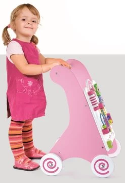 Viga Activity Walker Roze Houten Loopwagen 50178 -Babywinkel Verkoop Viga Activity Walker Roze Houten Loopwagen 50178 7