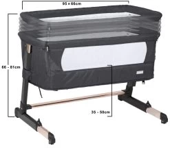 Babygo Together Zwart/Roségoud Wieg Aan Bed 4605 11 Babygo Together Zwart/Roségoud Wieg Aan Bed 4605 -Babywinkel Verkoop babygo together zwart goud wieg aan bed 4605 1