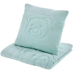 Babyjem Velvet Groen Dekentje Met Kussen 664