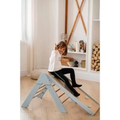 Luna Toys Blauw Houten Klimrek Met Glijbaan LU-36967 15 Luna Toys Blauw Houten Klimrek Met Glijbaan LU-36967 -Babywinkel Verkoop blue 2