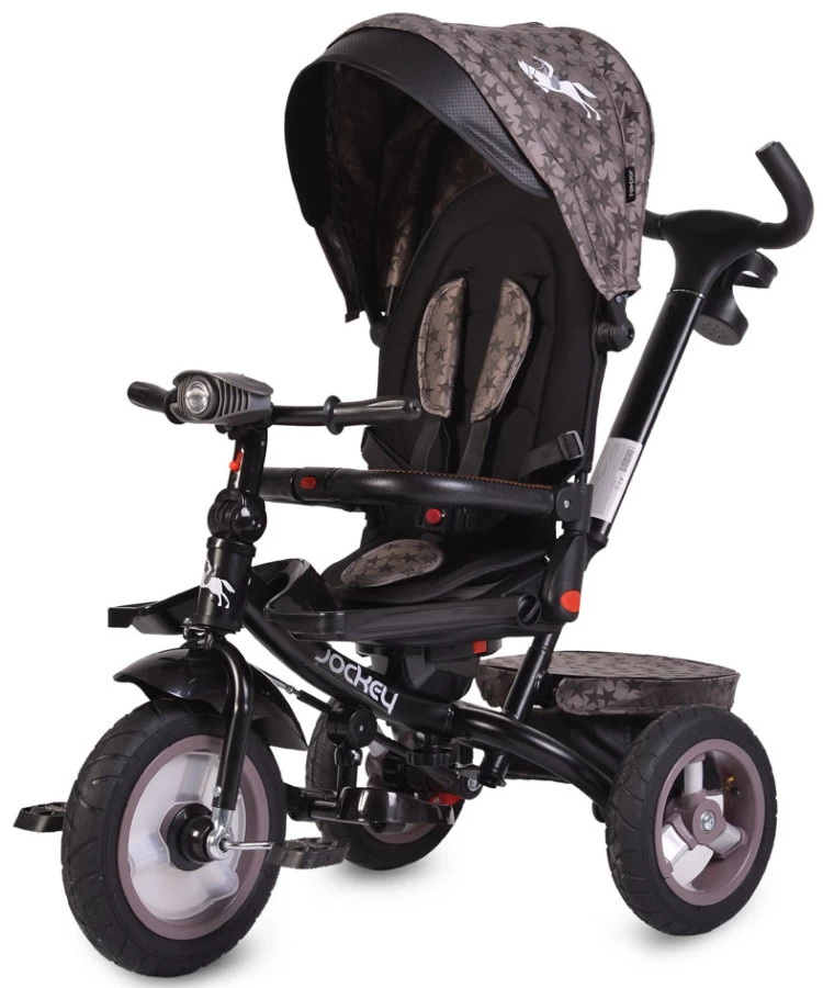 Cangaroo Jockey Trike Beige Stars Driewieler Met Duwstang En Zonnekap 4 Cangaroo Jockey Trike Beige Stars Driewieler Met Duwstang En Zonnekap - Afbeelding 2