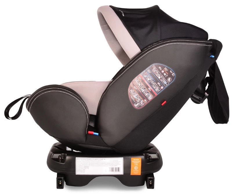 Cangaroo Pilot Light Grey Leather SPS Isofix 360° 0-36 Kg Autostoel Met Zonnekap - Afbeelding 11