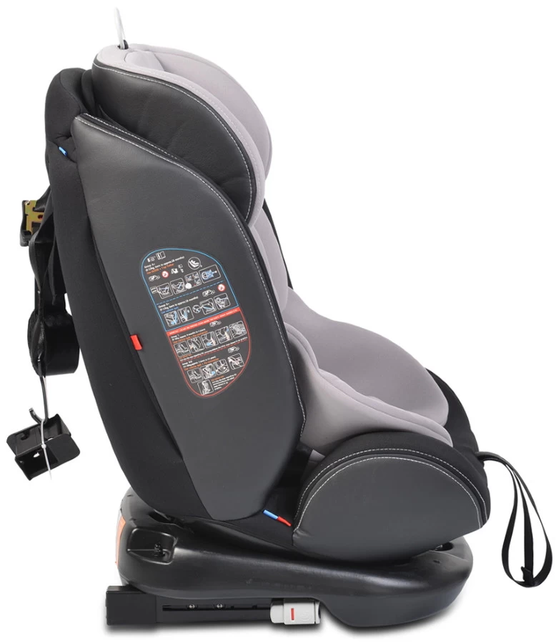 Cangaroo Pilot Light Grey Leather SPS Isofix 360° 0-36 Kg Autostoel Met Zonnekap - Afbeelding 5