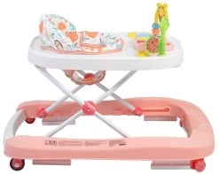 Cangaroo Walker Zoo Pink Loopstoeltje 107480 -Babywinkel Verkoop cangaroo walker zoo pink 2 in 1 loopstoeltje 1