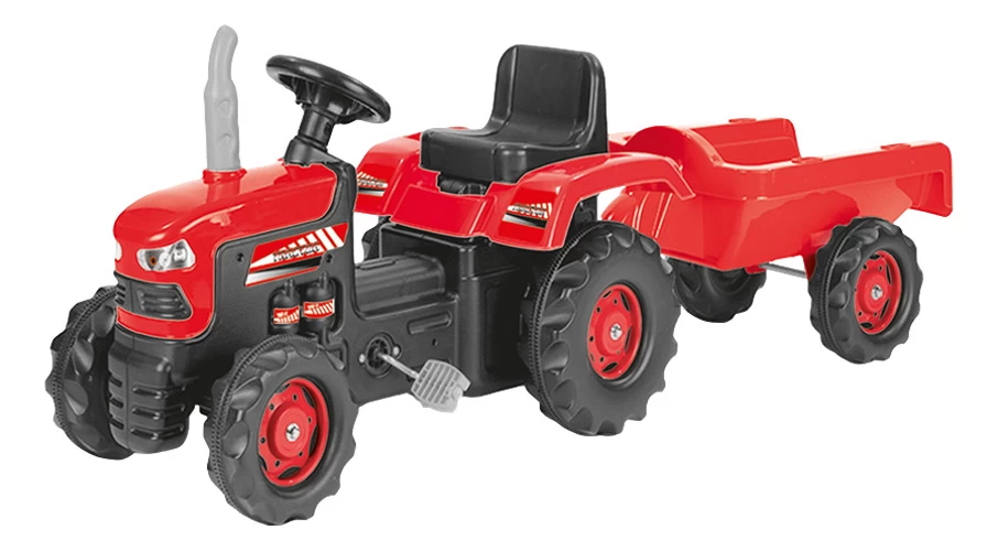 Dolu Rood Traptractor Met Aanhangwagen 8153 3 Dolu Rood Traptractor Met Aanhangwagen 8153