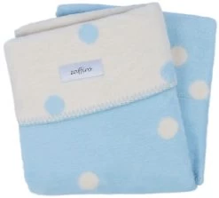 Zaffiro Ecru & Blauw Gestipt 100 X 150 Cm Ledikantdeken 15311