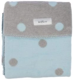 Zaffiro Grijs & Blauw Gestipt 100 X 150 Cm Ledikantdeken 15328 -Babywinkel Verkoop grijslichtblauwstippendeken 4