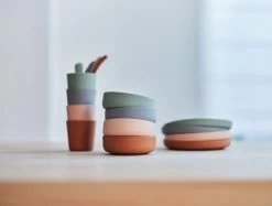 Jollein Ash Green Siliconen Dinerset 705-007-00095 -Babywinkel Verkoop jollein siliconen dinerset 2