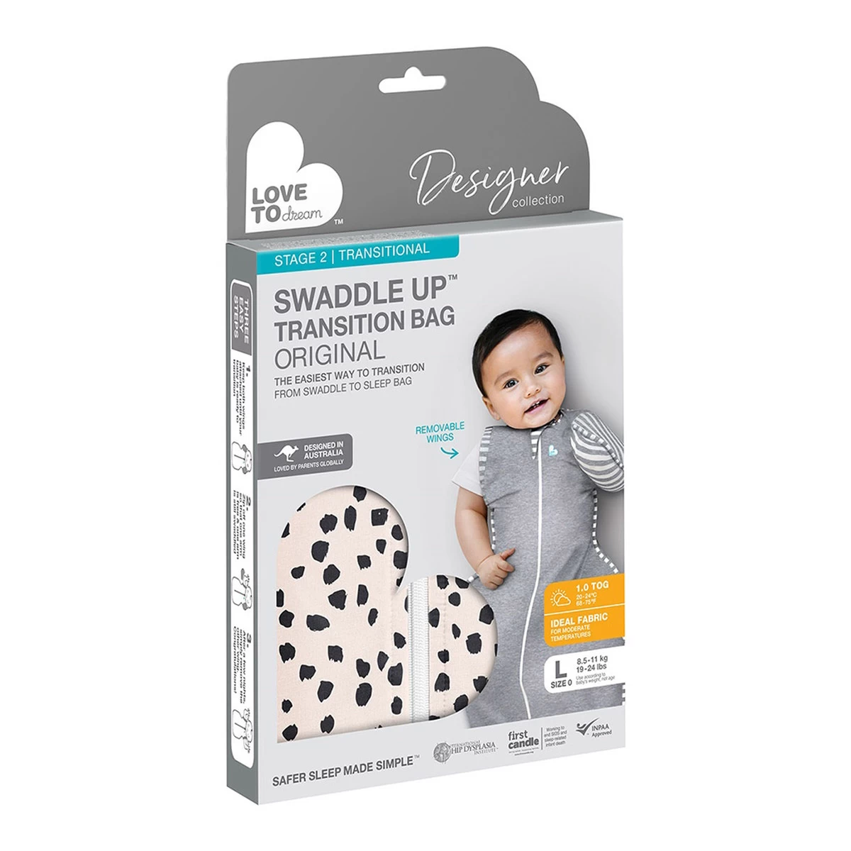 Love To Dream Transition Bag 1.0 Animal Beige Medium 6-8.5 Kg Inbakerslaapzak L2001252BGEM - Afbeelding 4