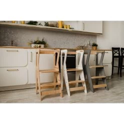 Luna Toys Wit Houten Leertoren Keukenhulp LU-00552 -Babywinkel Verkoop luna toys nature houten leertoren keukenhulp 9503009900 lifestyle 2 1