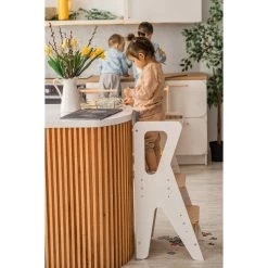 Luna Toys Wit Houten Leertoren Keukenhulp LU-00552 -Babywinkel Verkoop luna toys wit houten leertoren keukenhulp 4