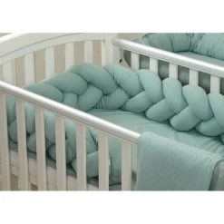 MamaLoes Amy Ajour Stonegreen 210 Cm Braided Bedbumper 84270 -Babywinkel Verkoop mamaloes amy ajour stonegreen 210 cm braided bedbumper 84270 5