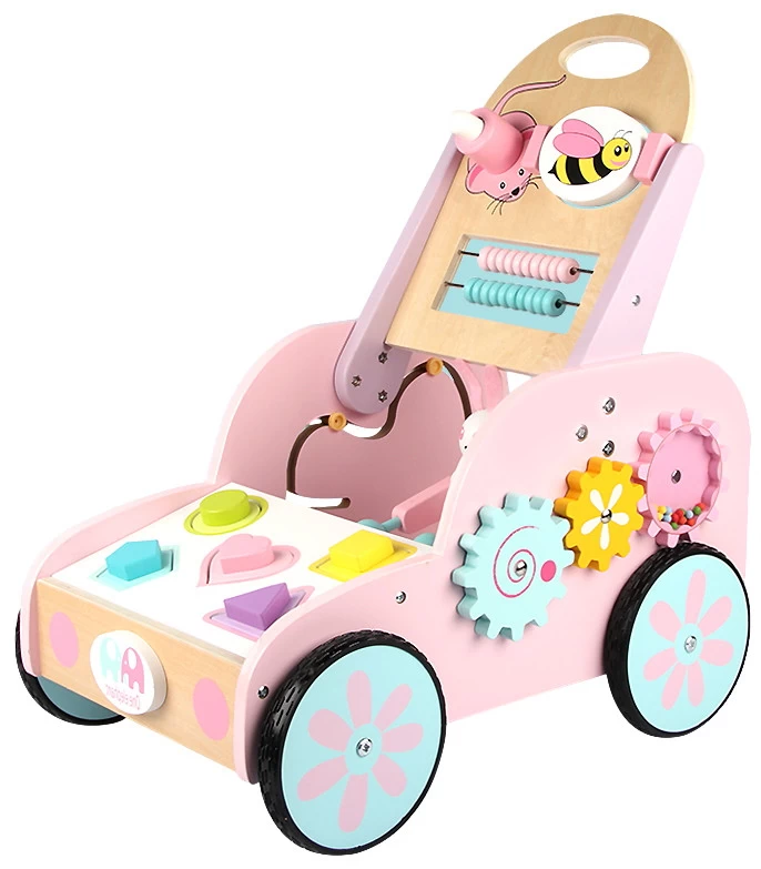 Eco Toys Roze Houten Activiteiten Loopwagen HC494888 3 Eco Toys Roze Houten Activiteiten Loopwagen HC494888
