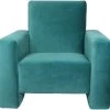 Ding Jamie Velvet Petrol Kinderfauteuil DI-34205 -Babywinkel Verkoop mamaloes kinderfauteuil velvet turquoise 01k