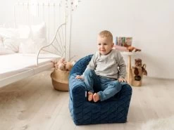 Albero Mio Velvet Navy Kinderfauteuil -Babywinkel Verkoop mamaloes velvet navy kinderfauteuil 2