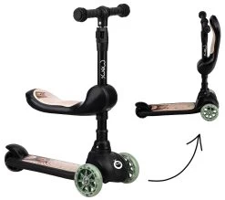 Momi Kiuru Black 2-in-1 Step/Loopfiets HUBA00035