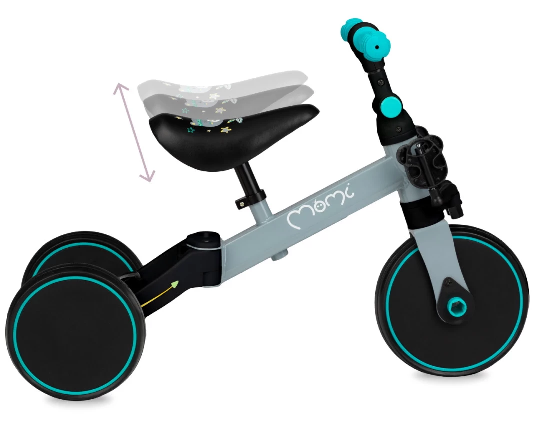 Momi Loris Grey/Turquoise 4-in-1 Ride-On Loopfiets ROBI00041 9 Momi Loris Grey/Turquoise 4-in-1 Ride-On Loopfiets ROBI00041 - Afbeelding 7