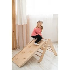 Luna Toys Naturel Houten Klimrek Met Glijbaan LU-36950 19 Luna Toys Naturel Houten Klimrek Met Glijbaan LU-36950 -Babywinkel Verkoop natural 3