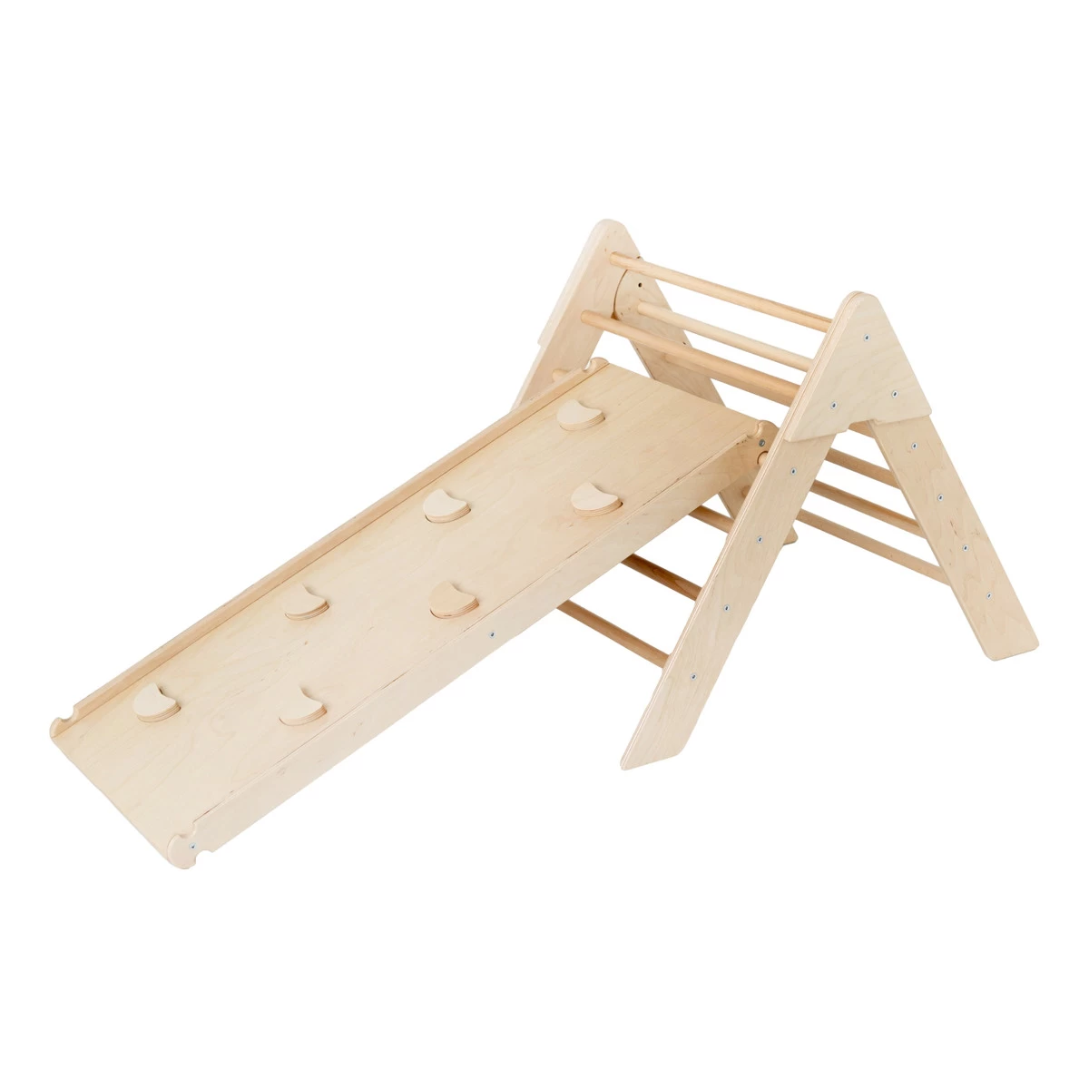 Luna Toys Naturel Houten Klimrek Met Glijbaan LU-36950 3 Luna Toys Naturel Houten Klimrek Met Glijbaan LU-36950