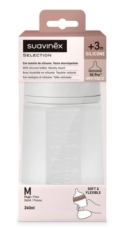 Suavinex Essence Transparant Medium Flow 240 Ml Silicone Fles SXSEX20081214 -Babywinkel Verkoop suavinex essence transparant medium flow 240 ml silicone fles sxsex20081214 3