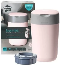 Tommee Tippee Twist & Click Gentle Pink Luieremmer 85100202 (eco) -Babywinkel Verkoop tommee tippee twist click gentle pink luieremmer 85101301 2 1