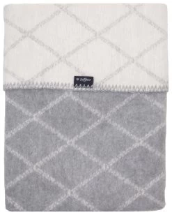 Zaffiro Grijs & Ecru Ruitjes 75 X 100 Cm Wiegdeken 43109